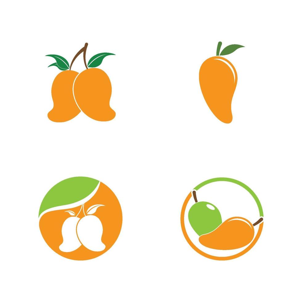 Logotipo de mango e icono de plantilla de vector de fruta
