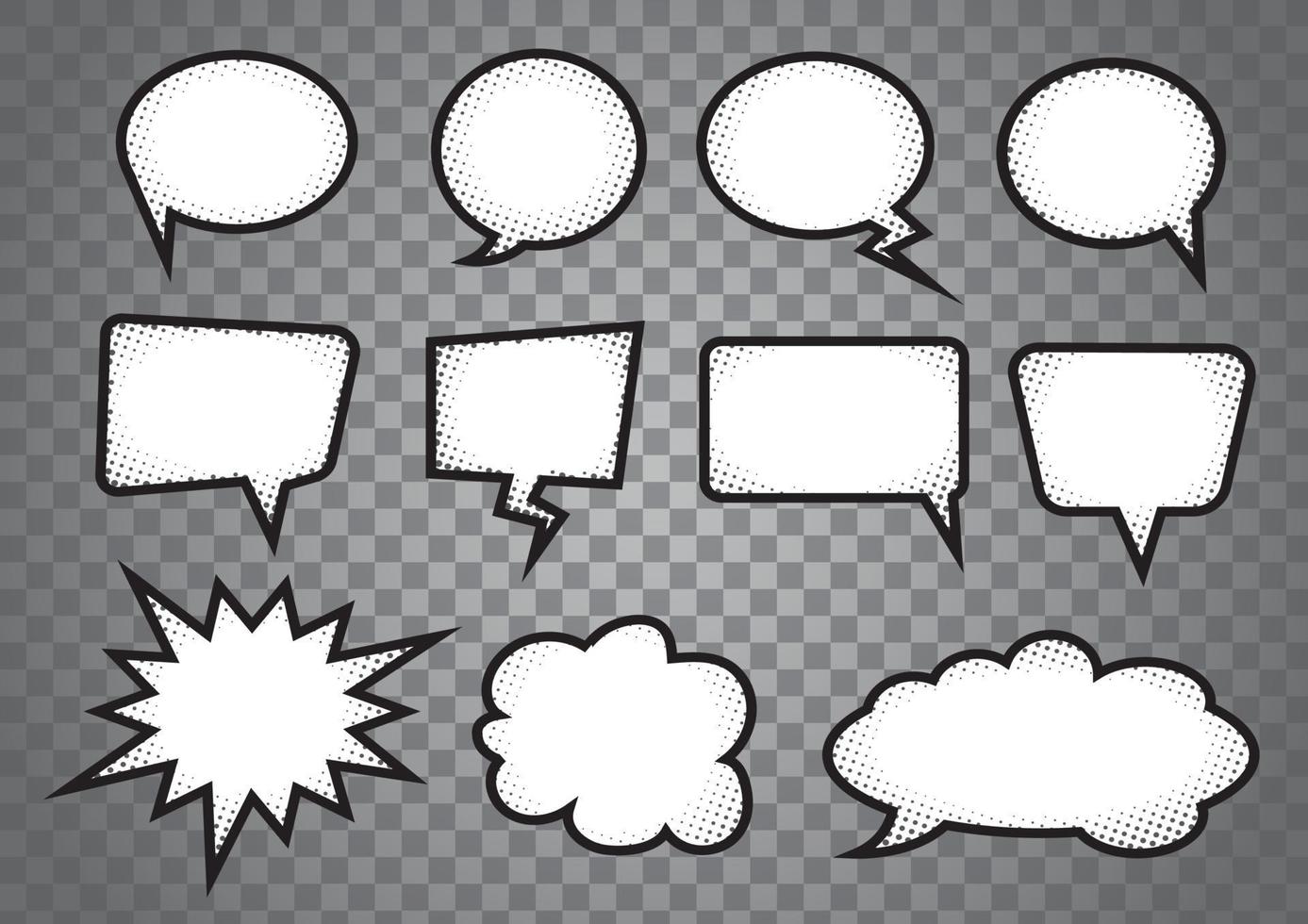 Speech bubble cartoon set vector