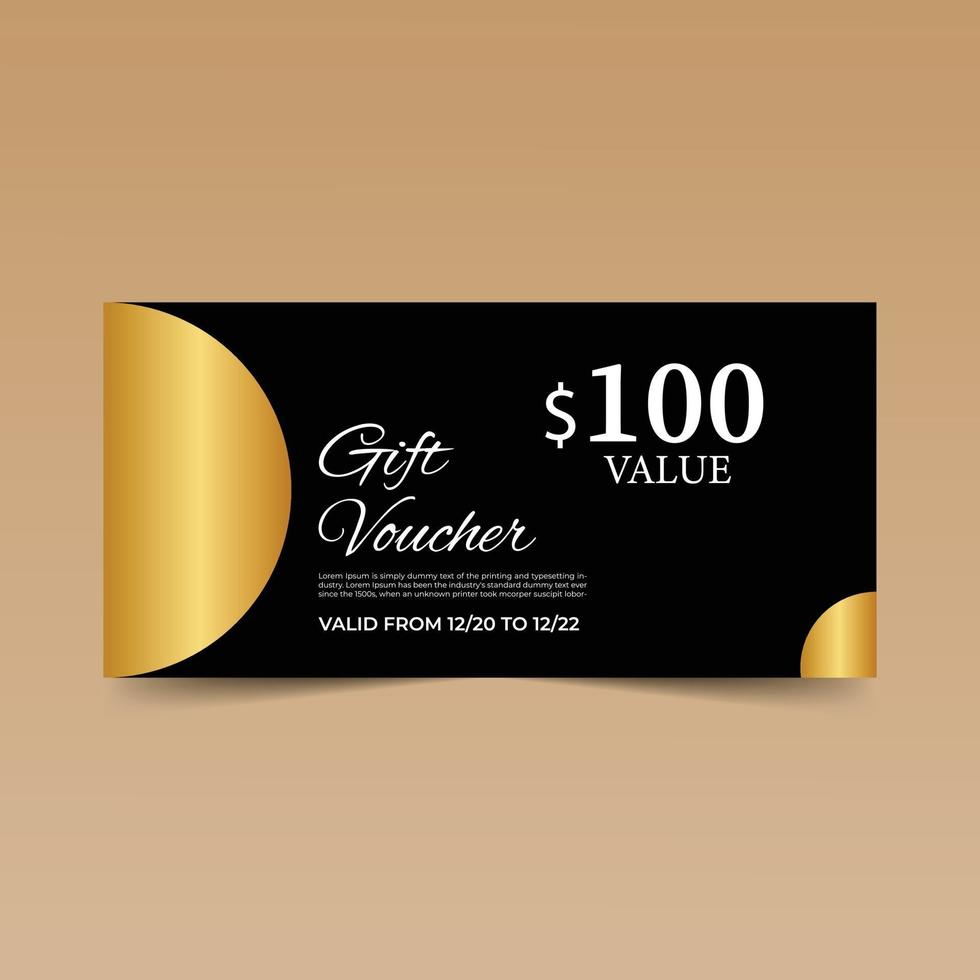 Black Gift Voucher Design Template vector