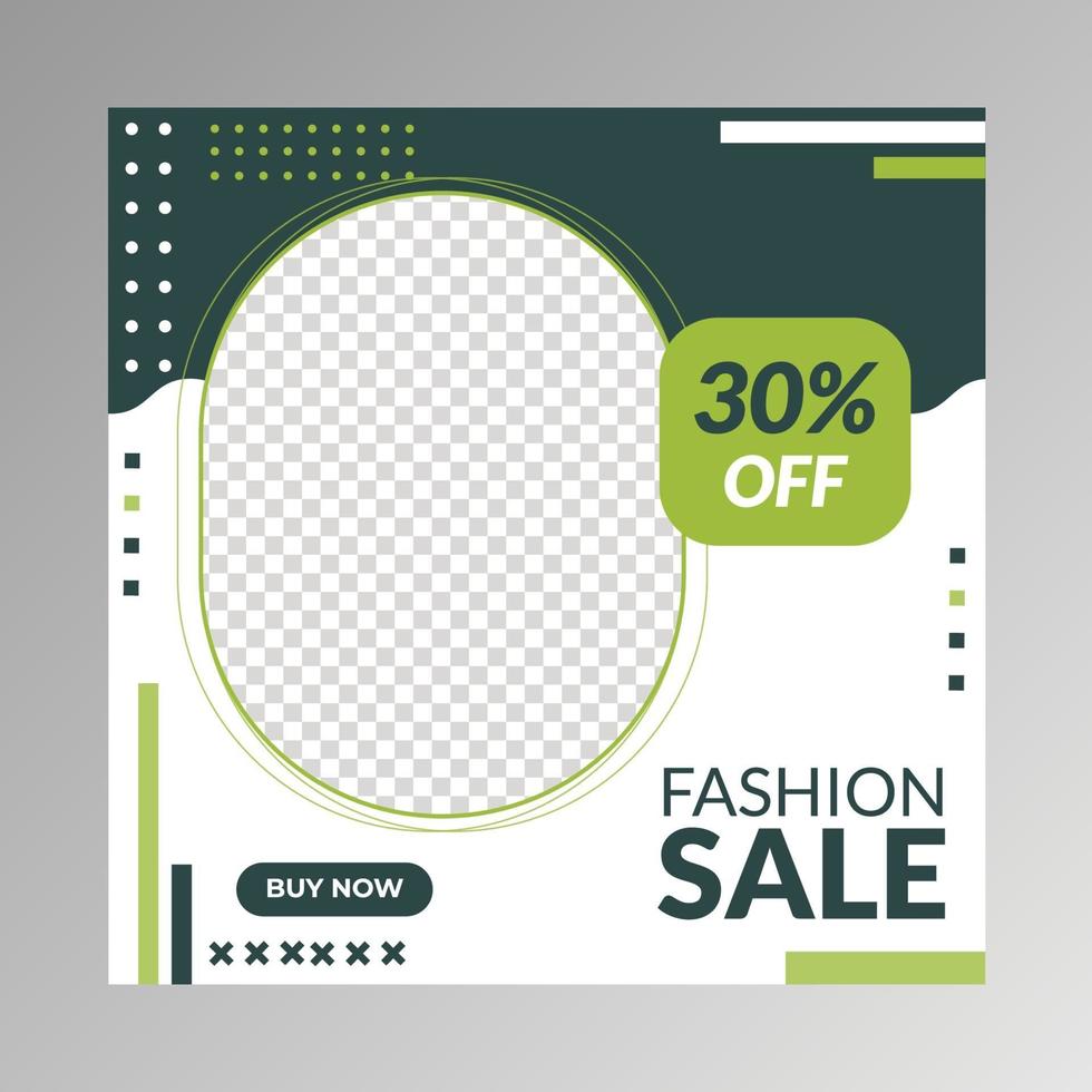 Social Green Media Sale Banner vector