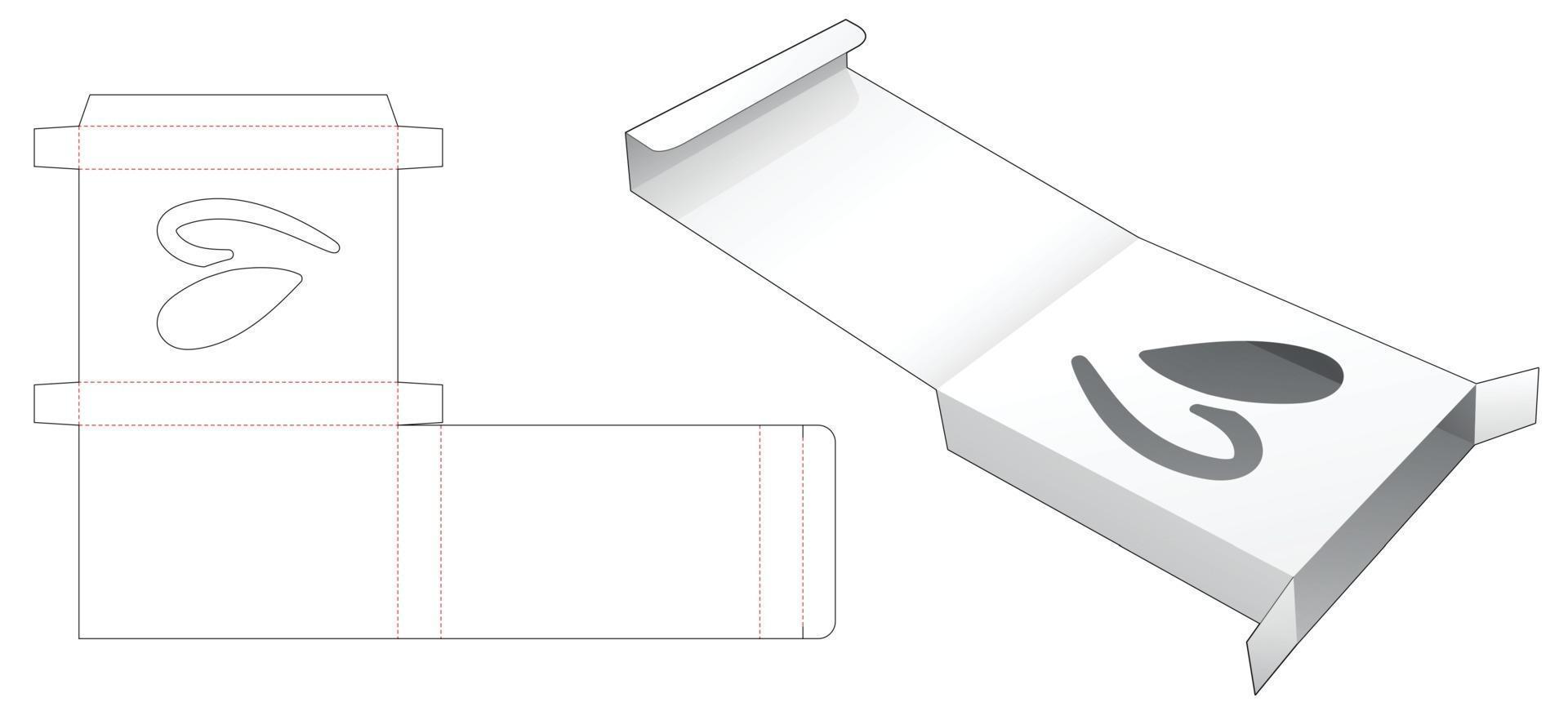 caja de hojalata plegable con plantilla troquelada de ventana oculta en forma de corazón vector