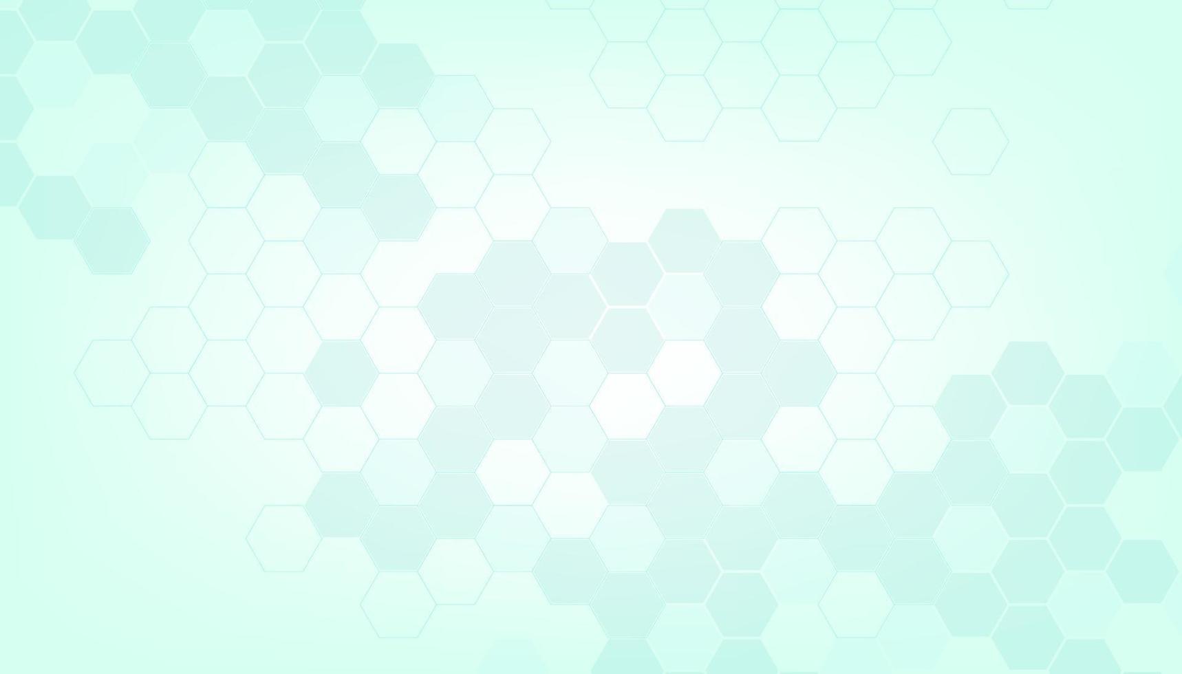 Abstract green color of healthy and medical background. Technology and science with hexagonal shape background. vector