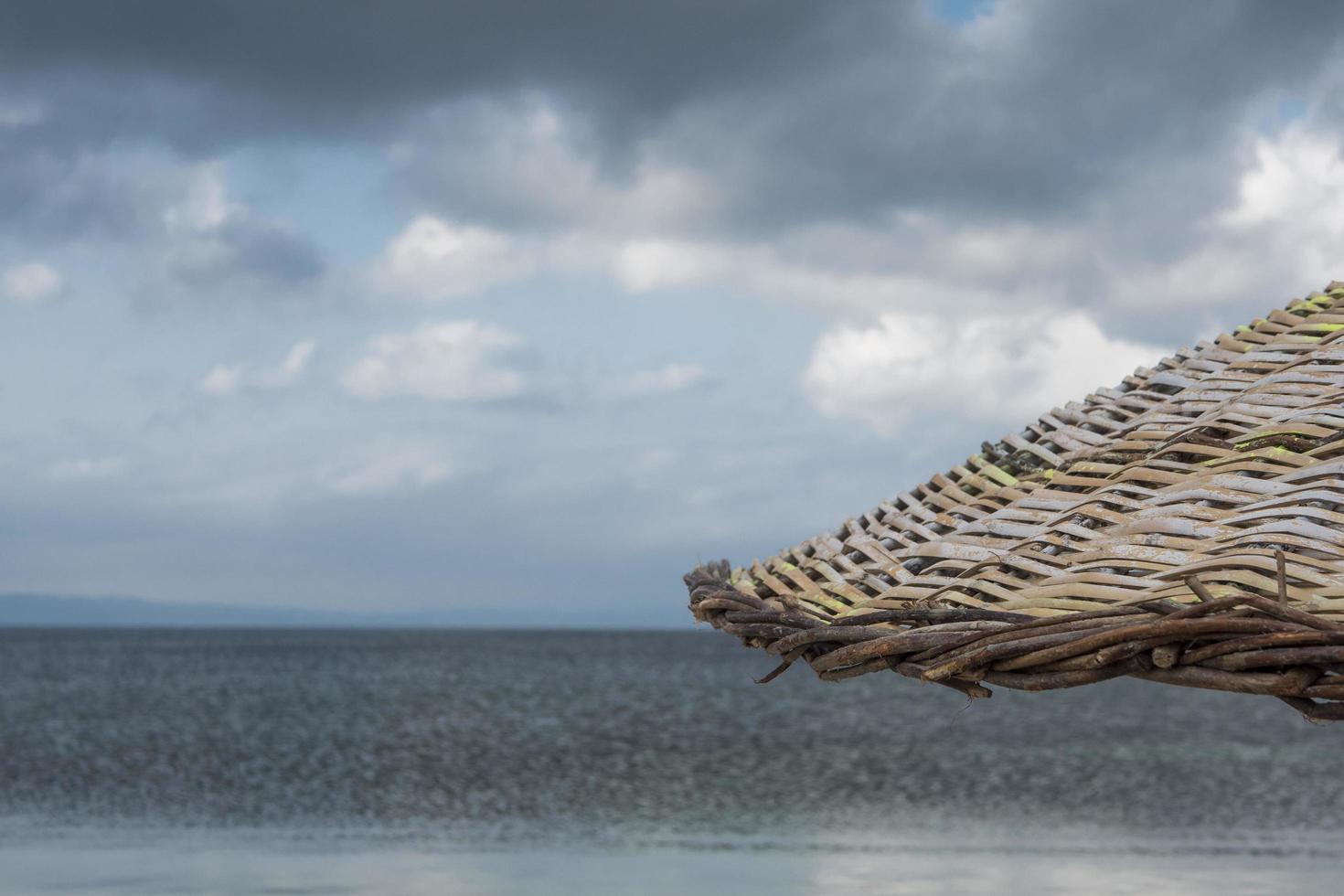 Wicker beach umbrella 2029294 Stock Photo at Vecteezy