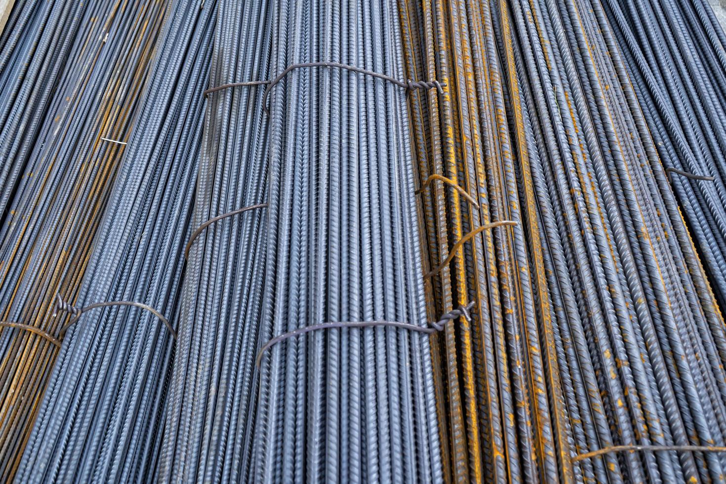 Iron construction rods in bundles photo