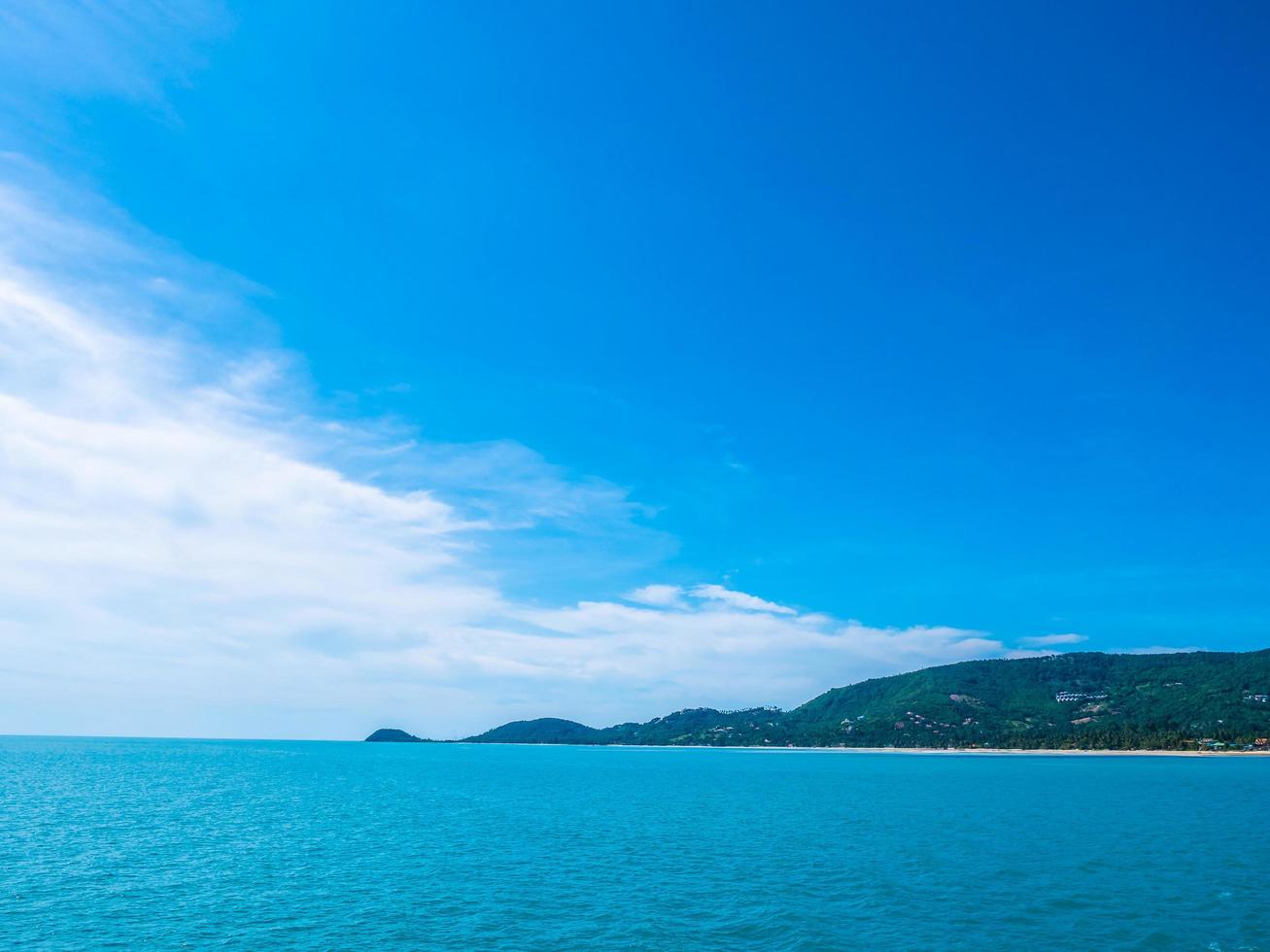 Beautiful ocean view and blue sky photo