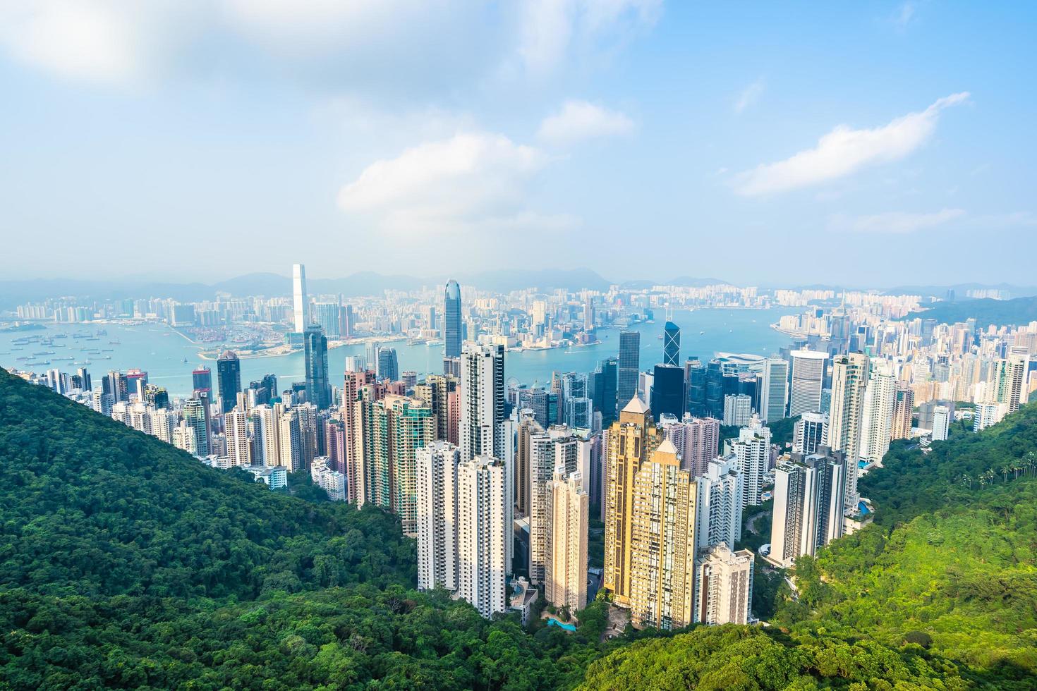 paisaje urbano de la ciudad de hong kong, china foto