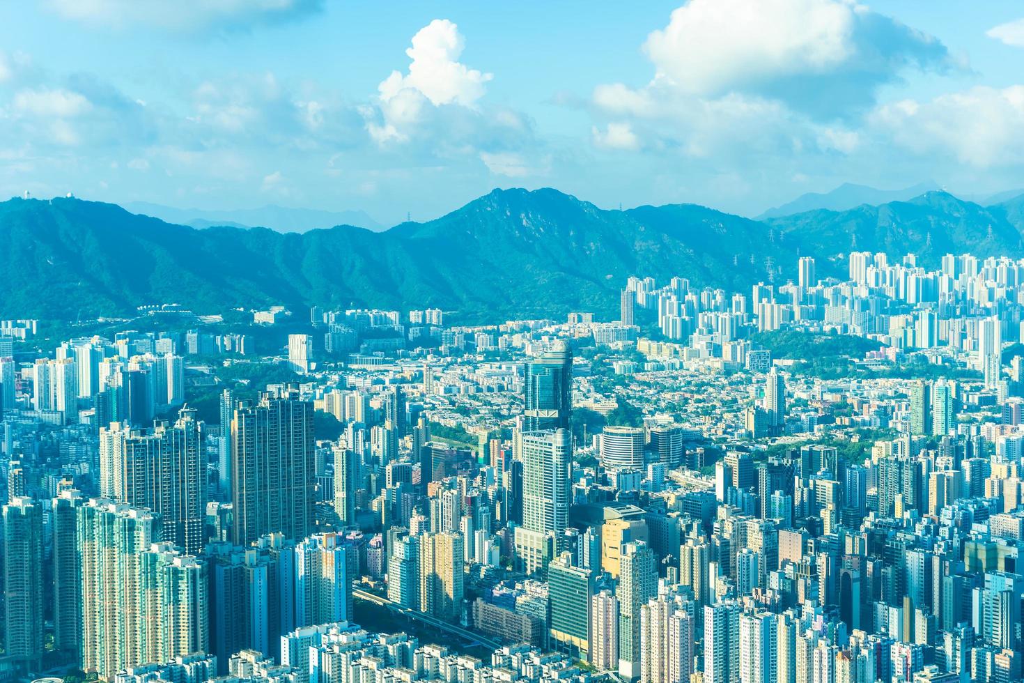 paisaje urbano de la ciudad de hong kong, china foto