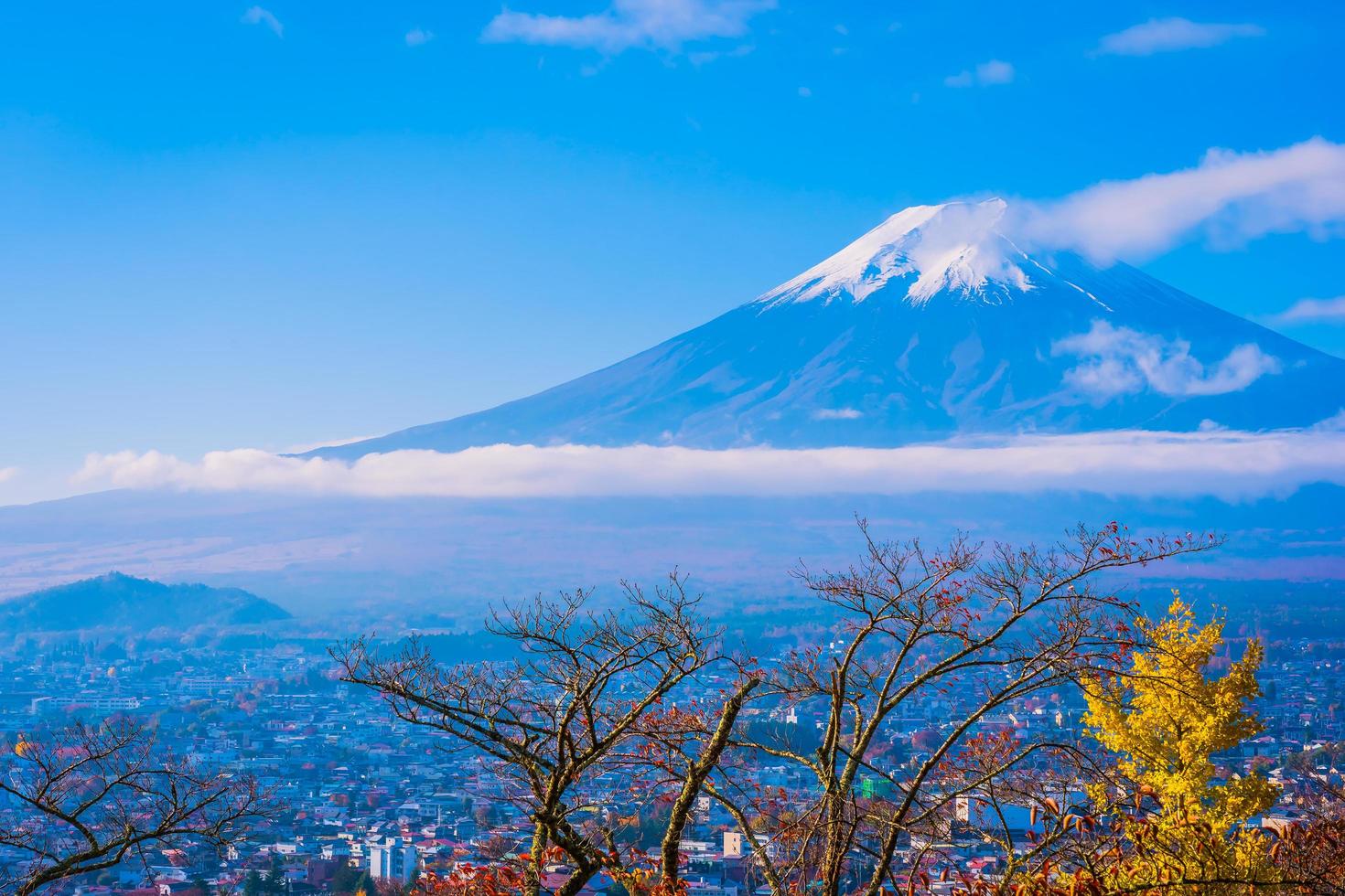 Mt. Fuji in Japan in autumn photo