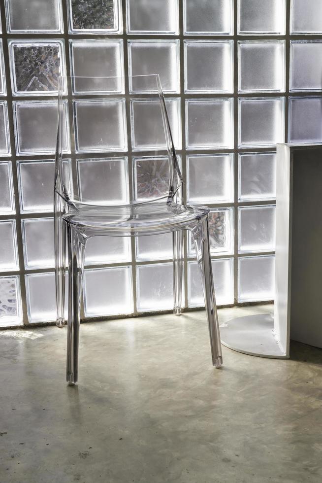 Translucent plastic chair photo