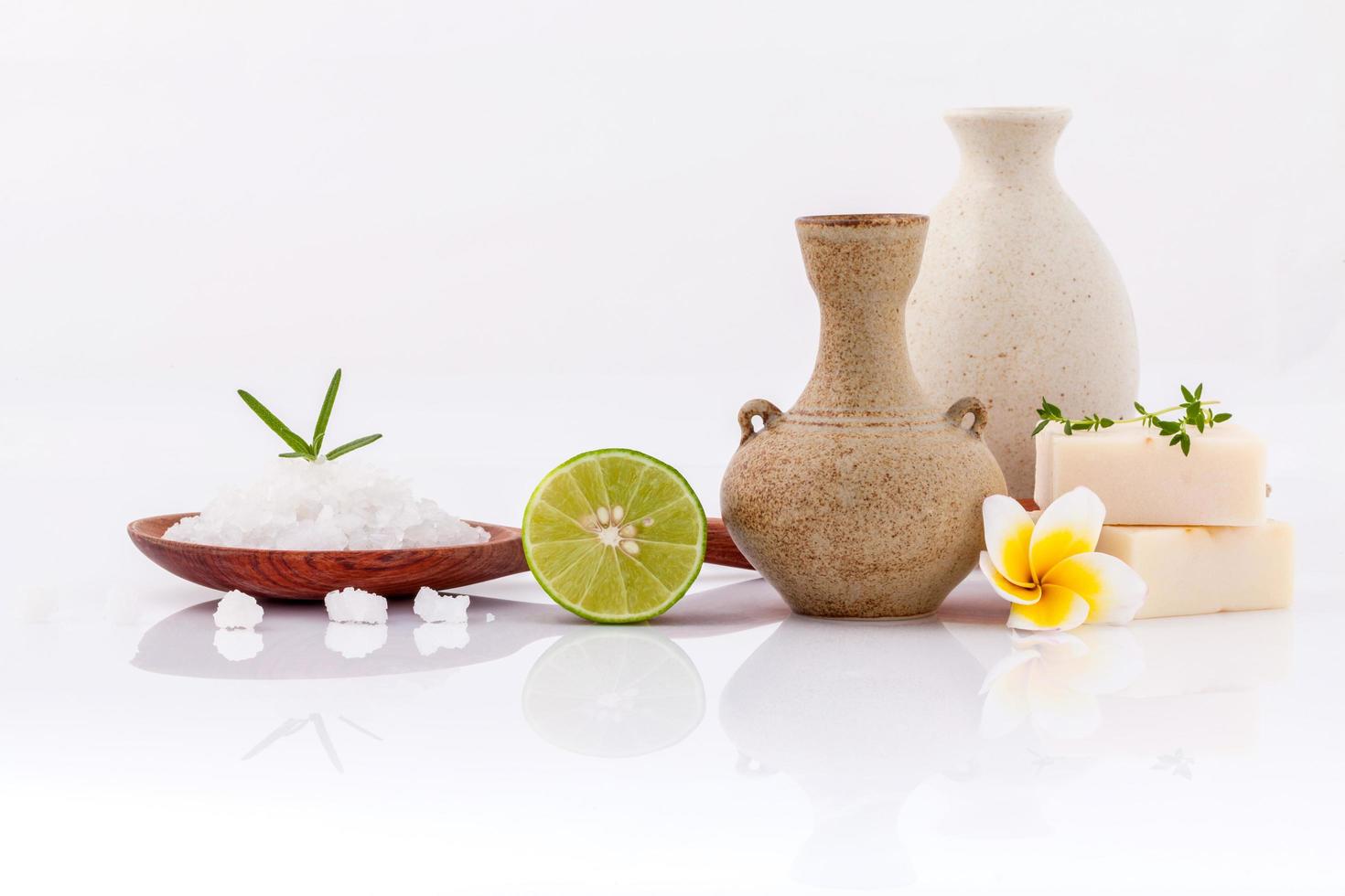 Spa treatment with sea salt and herbs photo