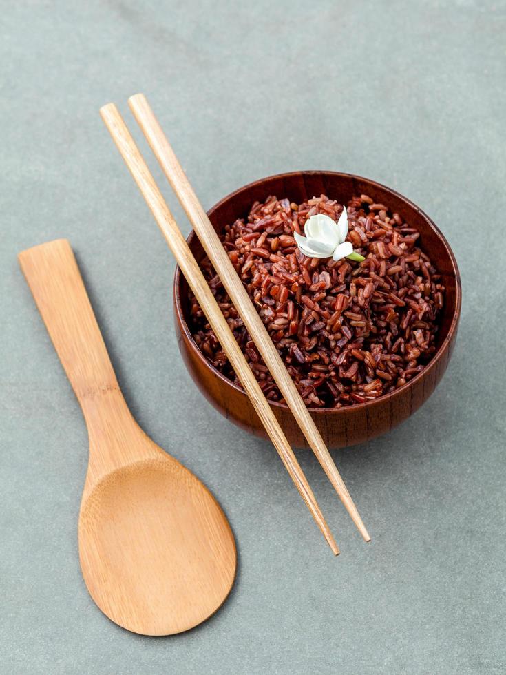 Bowl of brown rice photo