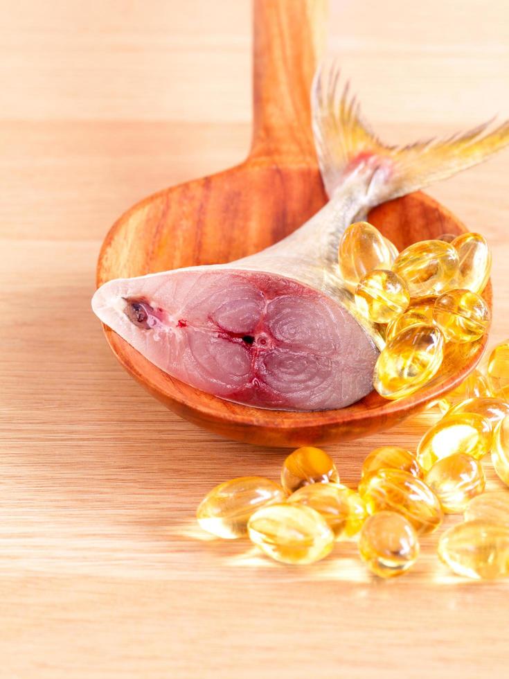 Fish and fish oil pills photo