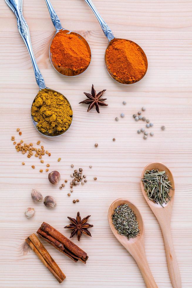 Assorted dried spices photo