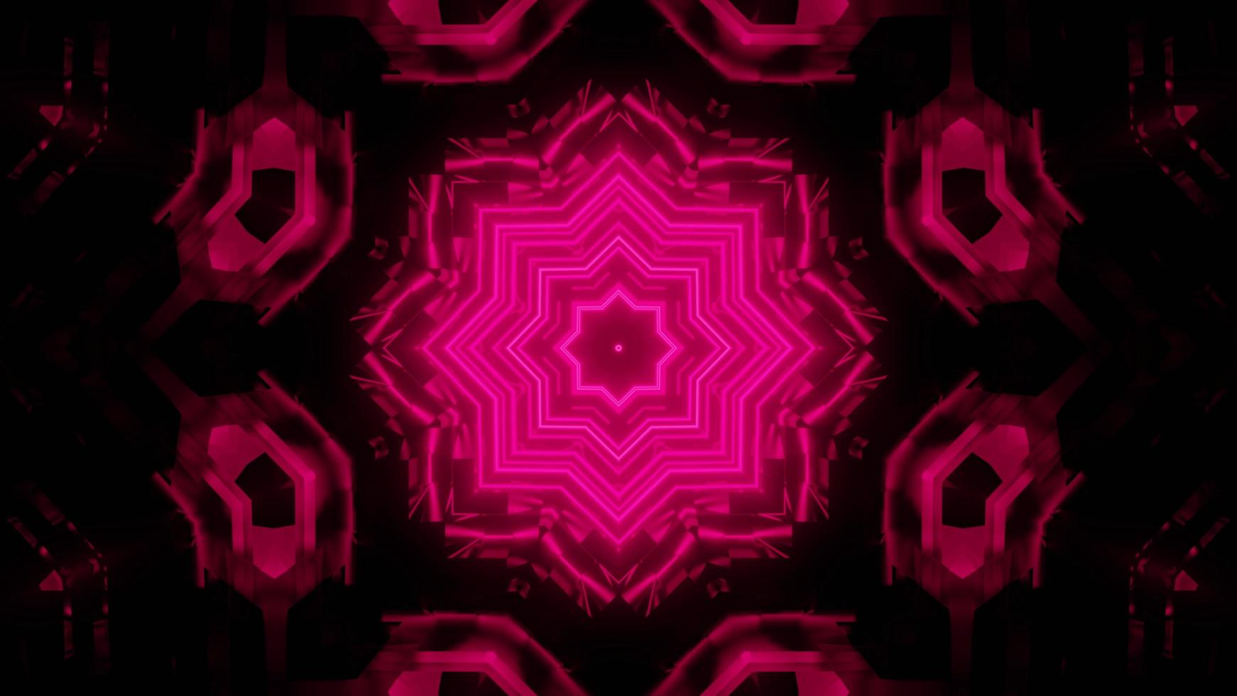 Floral 3D kaleidoscope design illustration for background or texture photo