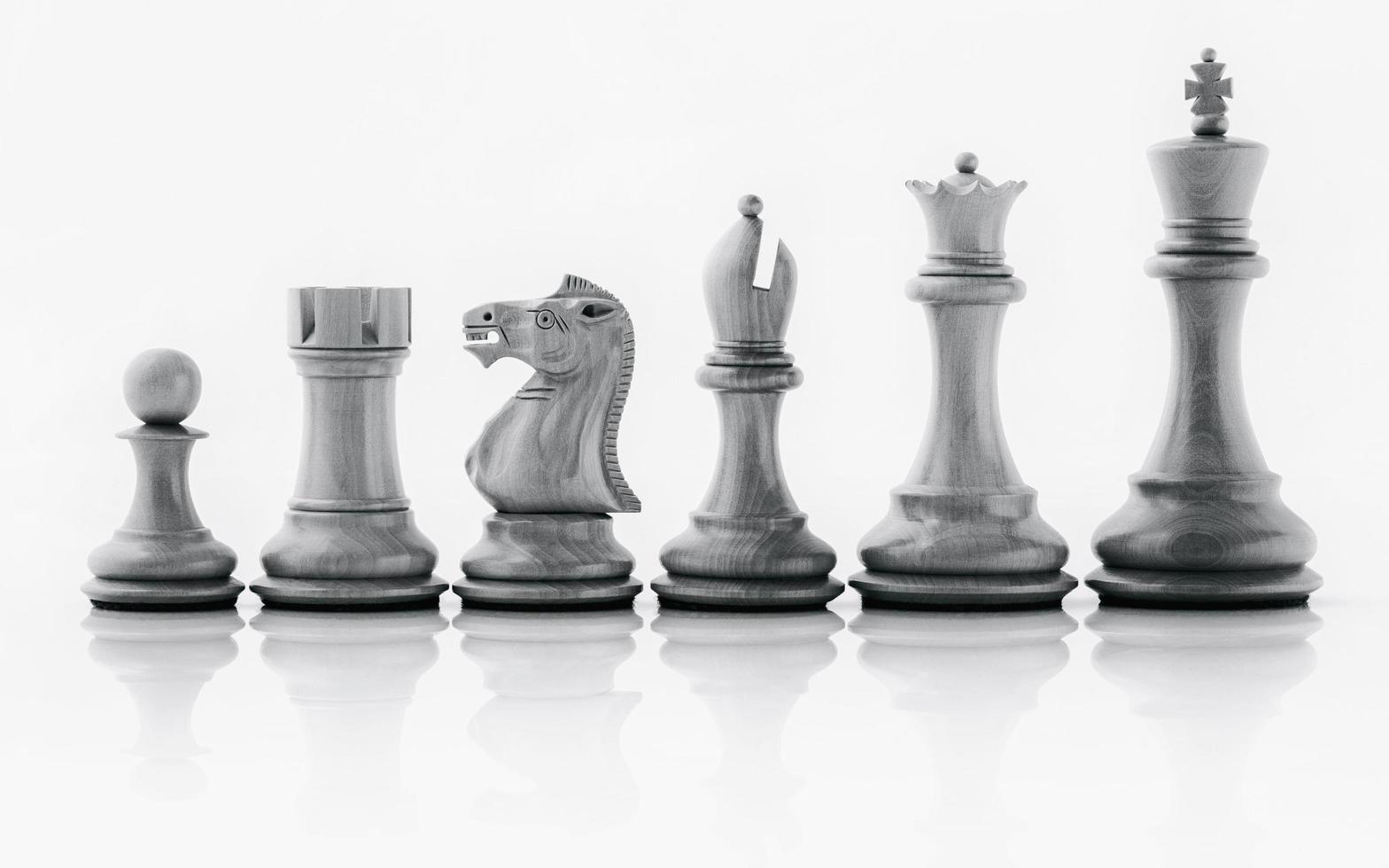 Chess pieces in a row photo