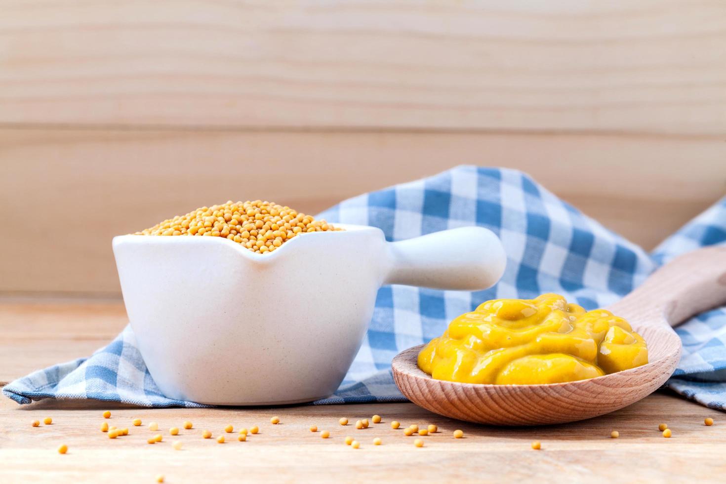 Mustard and mustard seeds photo