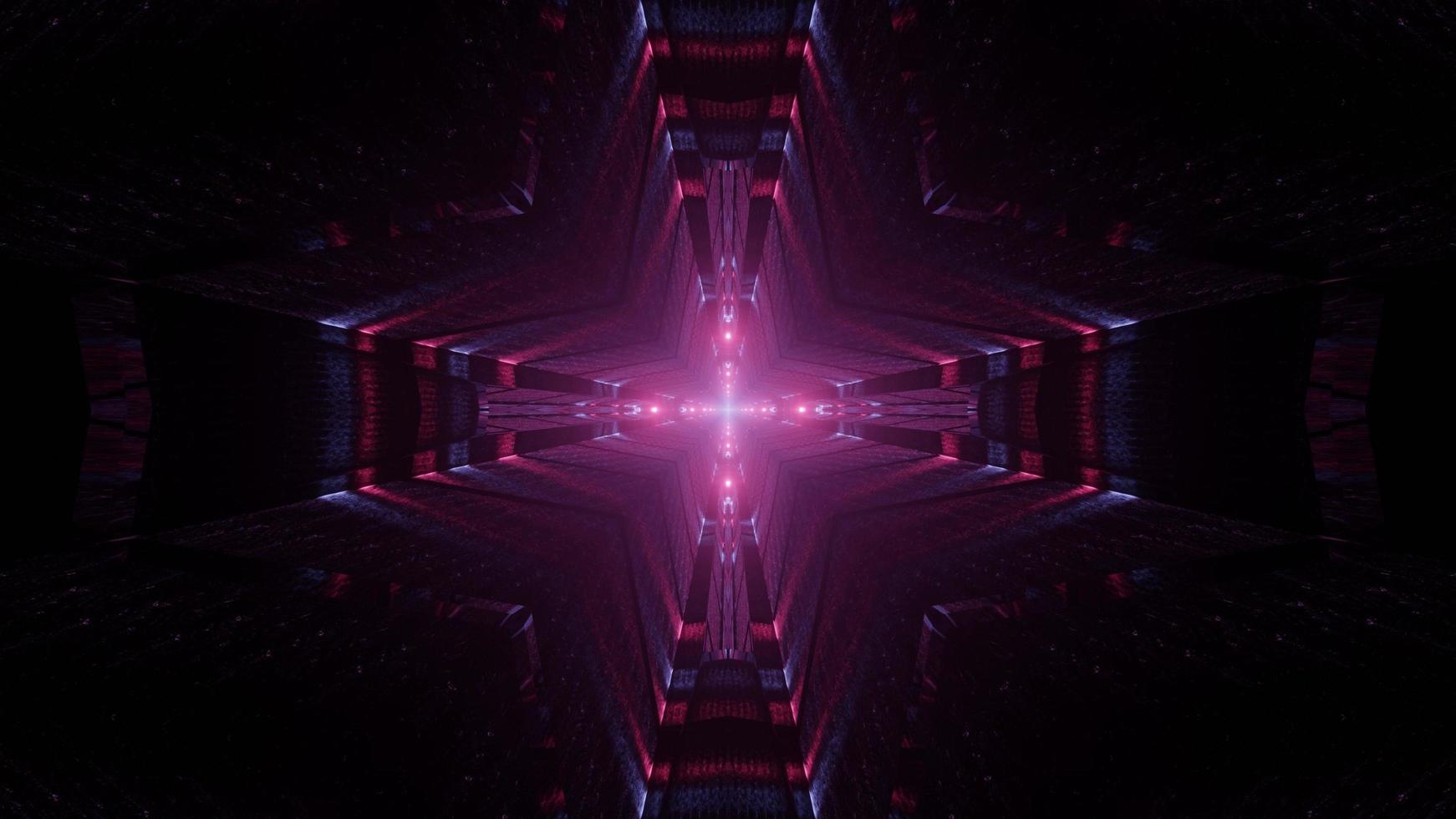 Colorful cross shape 3D kaleidoscope design illustration for background or texture photo