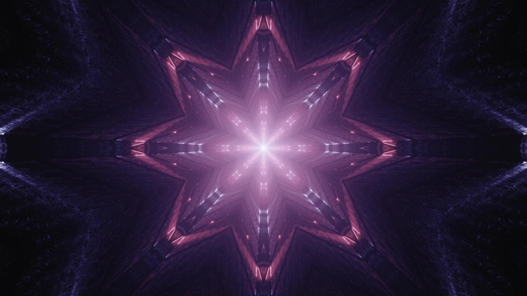 Colorful star shape 3D kaleidoscope design illustration for background or texture photo