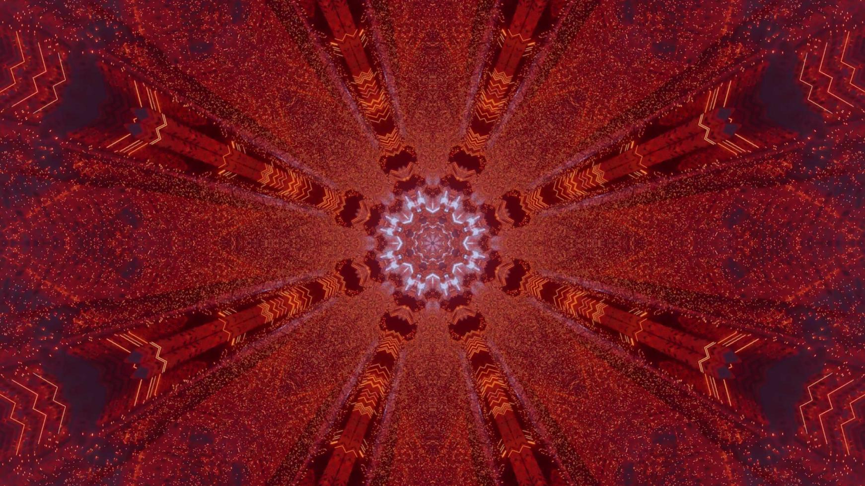 Blue, red, and purple 3D kaleidoscope design illustration for background or texture photo