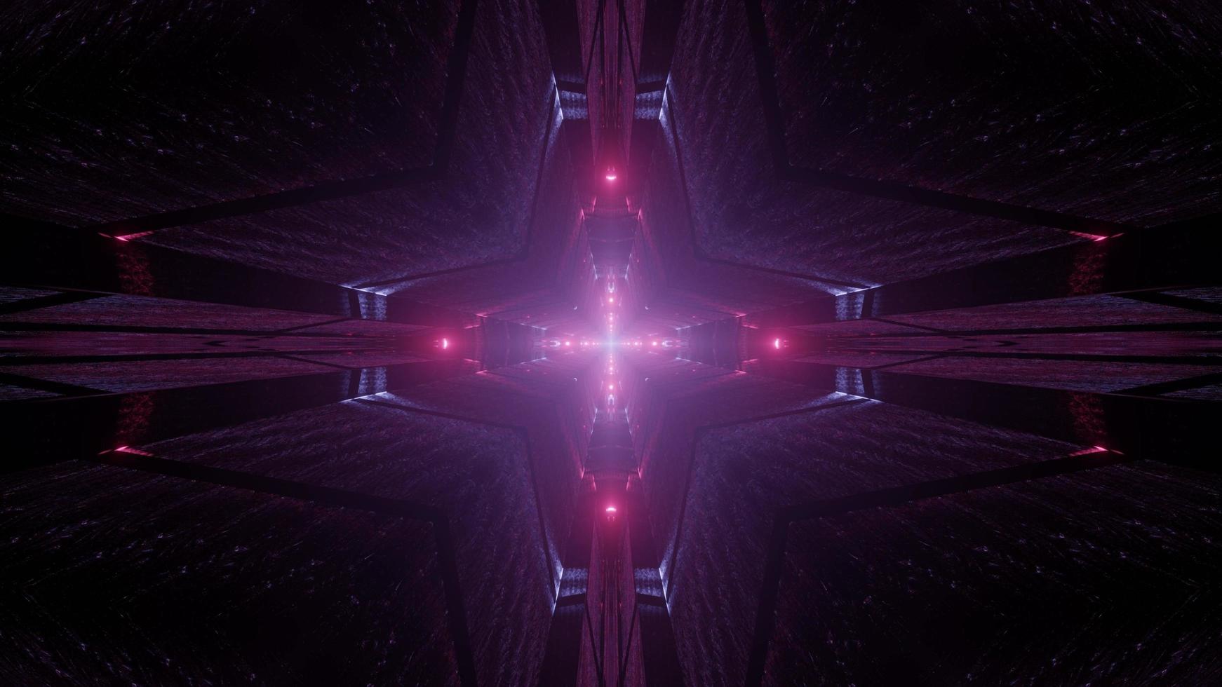 Ilustración de diseño de caleidoscopio 3d en forma de cruz colorida para fondo o textura foto