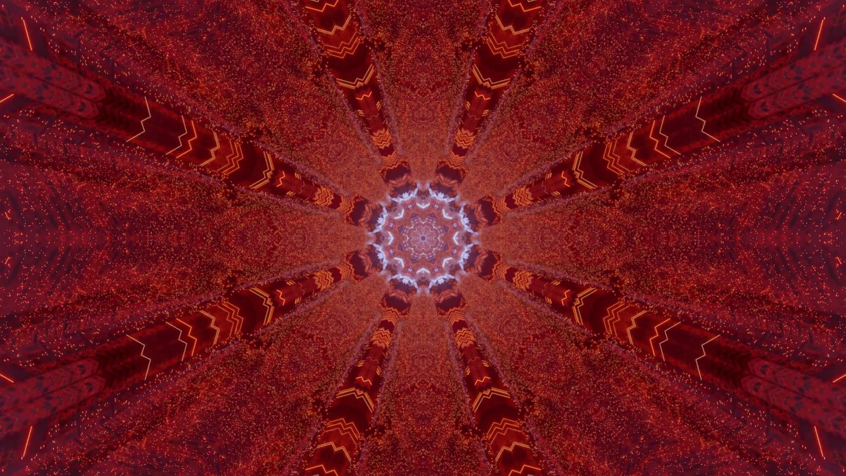 Red and blue 3D kaleidoscope design illustration for background or texture photo