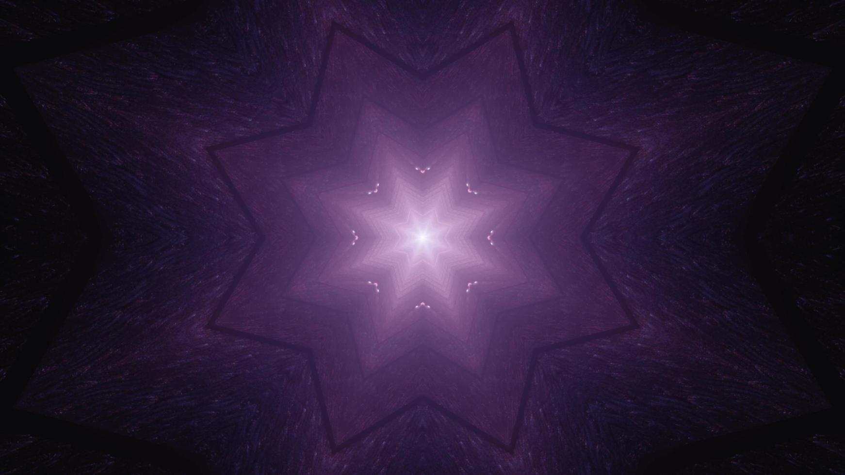 Colorful star shape 3D kaleidoscope design illustration for background or texture photo
