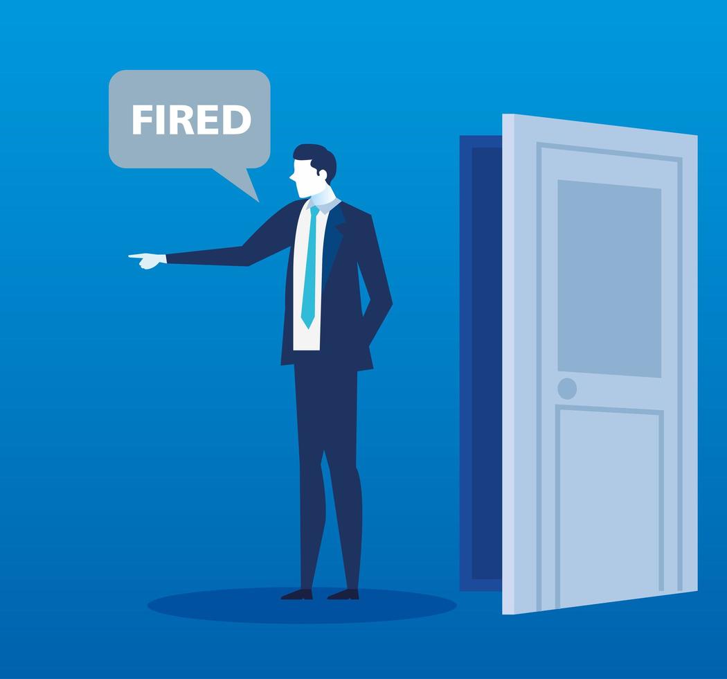 Scene of a businessman being fired vector