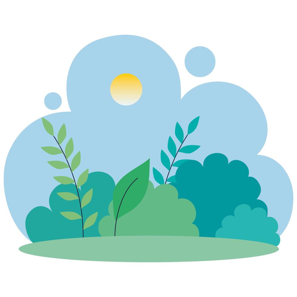 natural landscape scene isolated icon vector