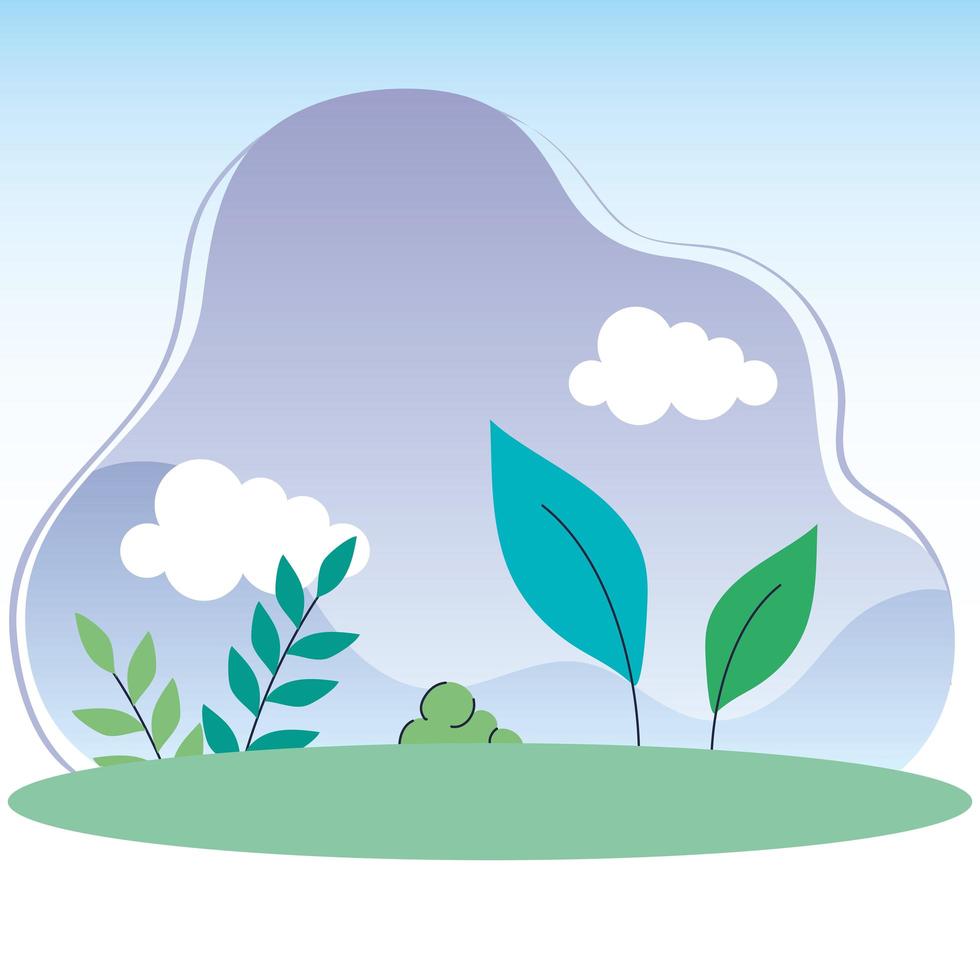 natural landscape scene isolated icon vector