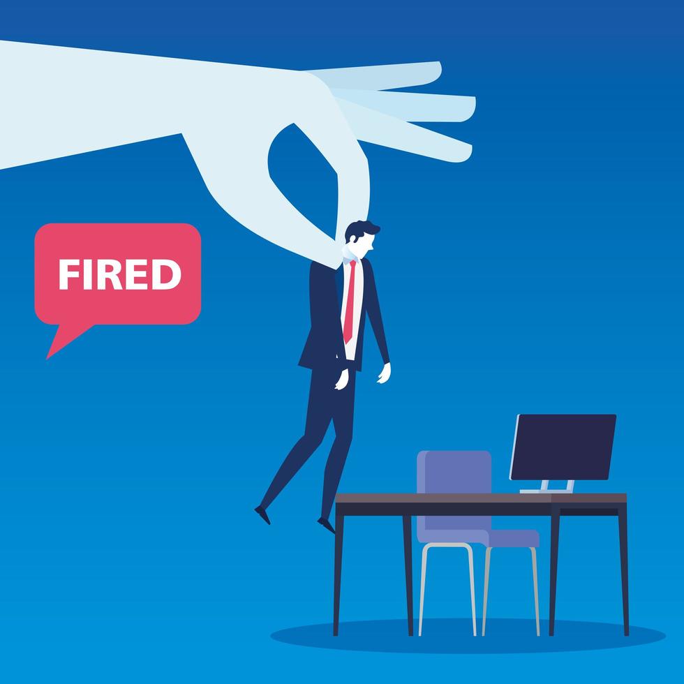 Fired businessman scene vector