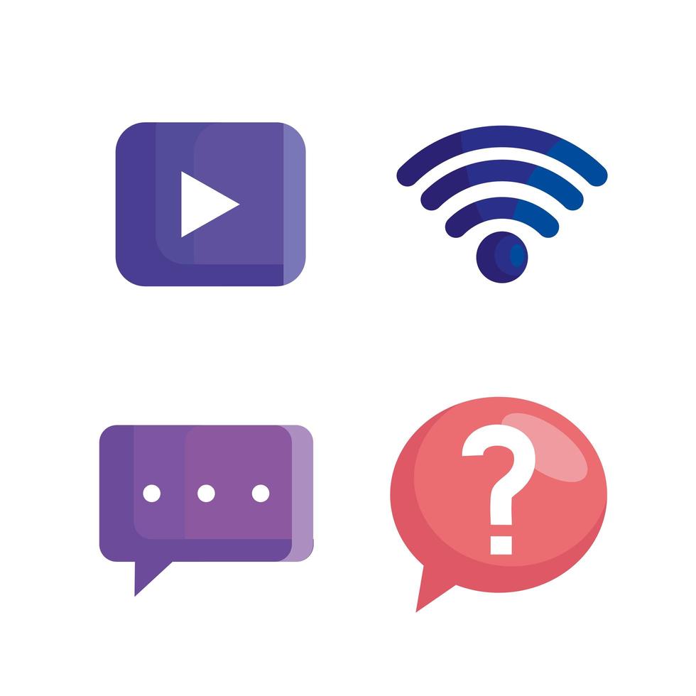 Online modern icon set vector