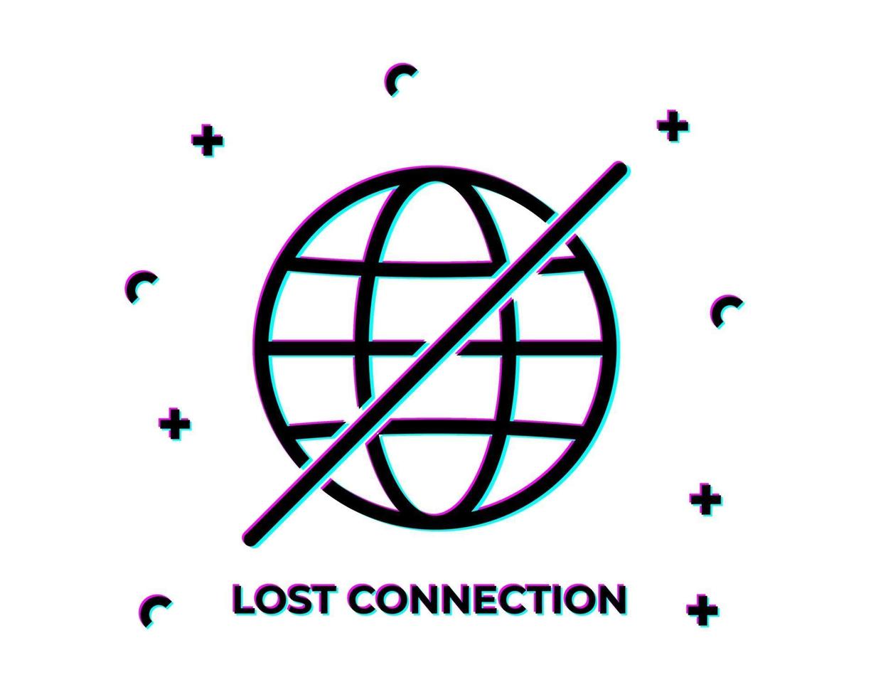 Lost Connection Glitch Web vector