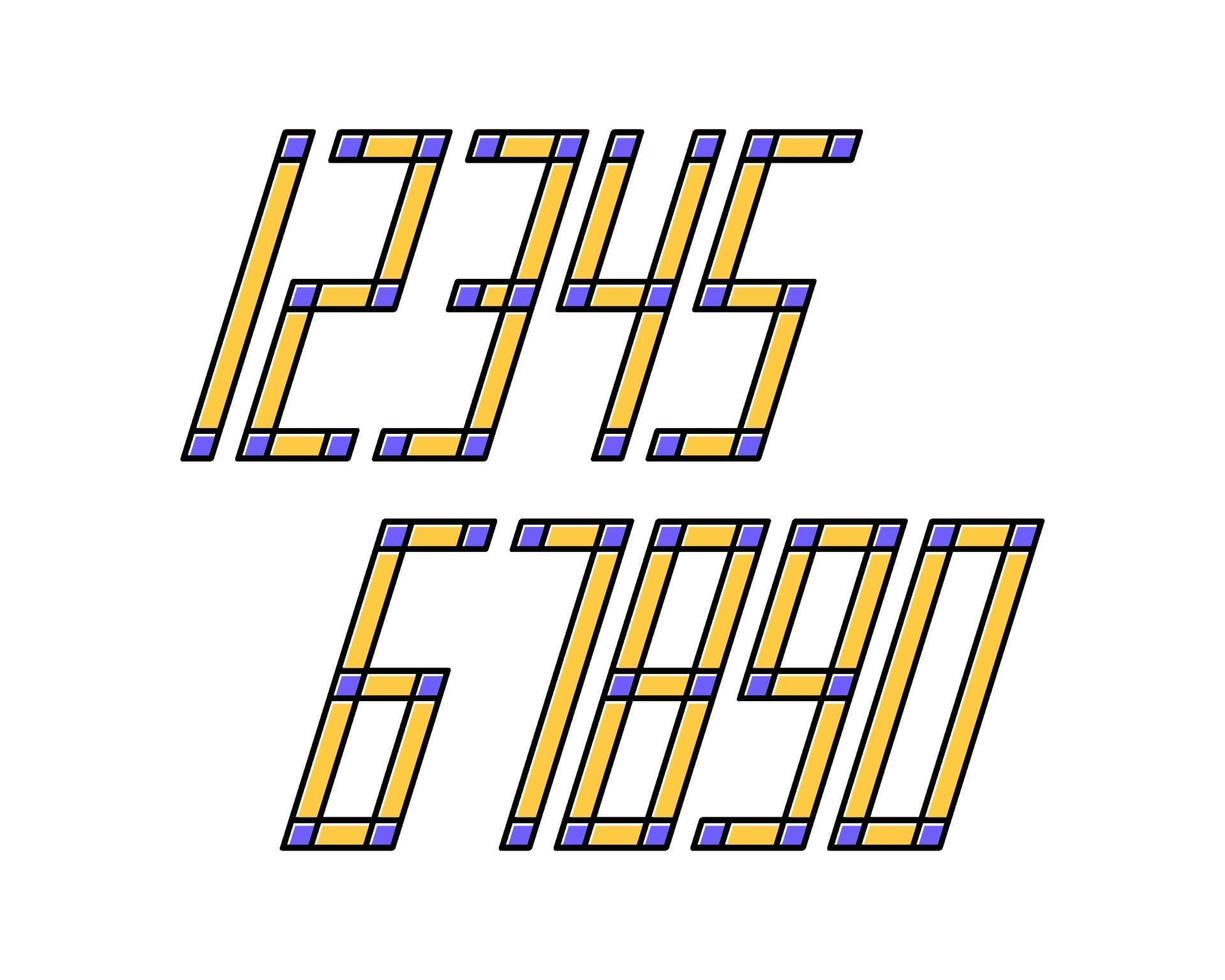Sport number font set vector