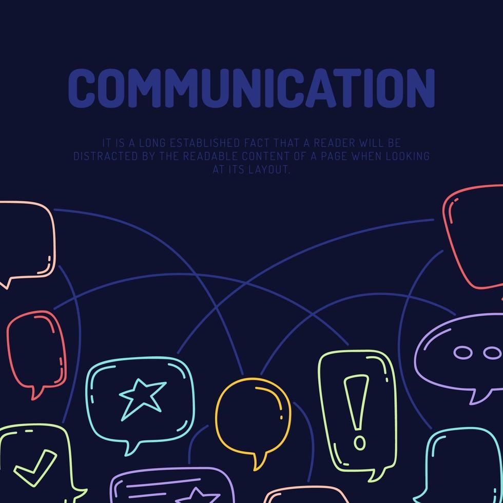 banner de ilustración de chat de conversación de comunicación vector