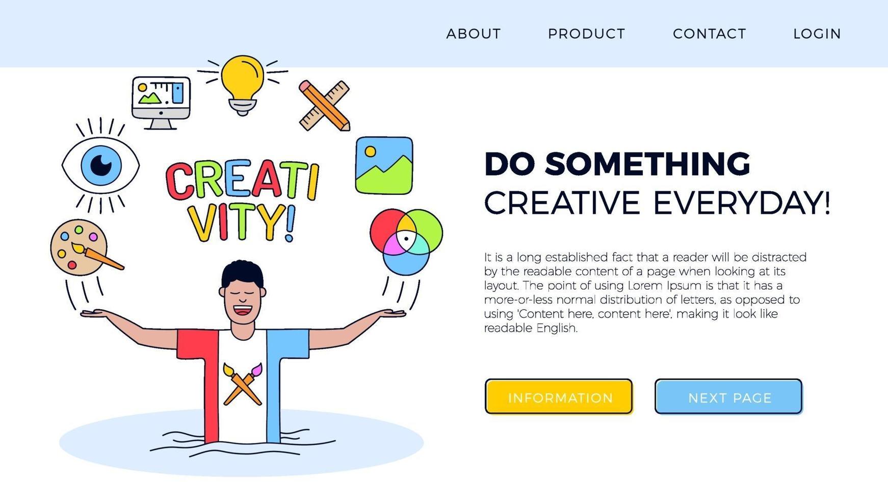 creativity landing page illustration vector