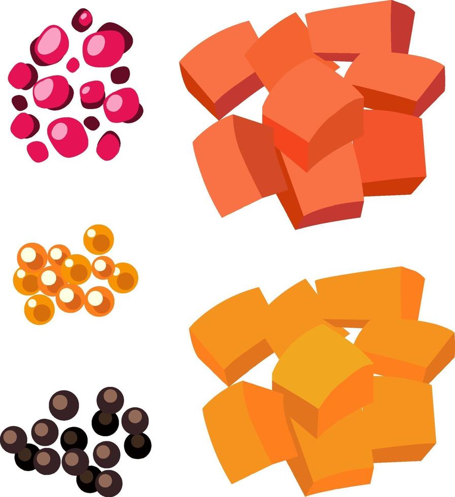 Set of food ingredients isolated vector