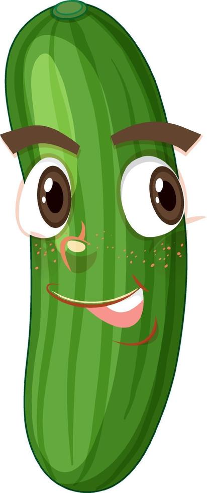 Cucumber cartoon character with facial expression vector