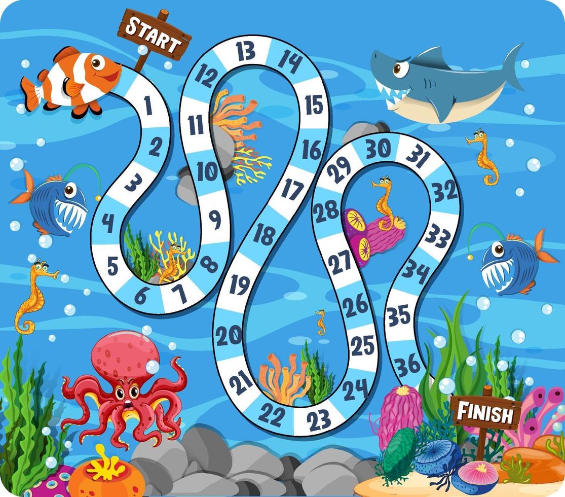 Path board game in underwater theme with sea animals 2031893 Vector Art at  Vecteezy