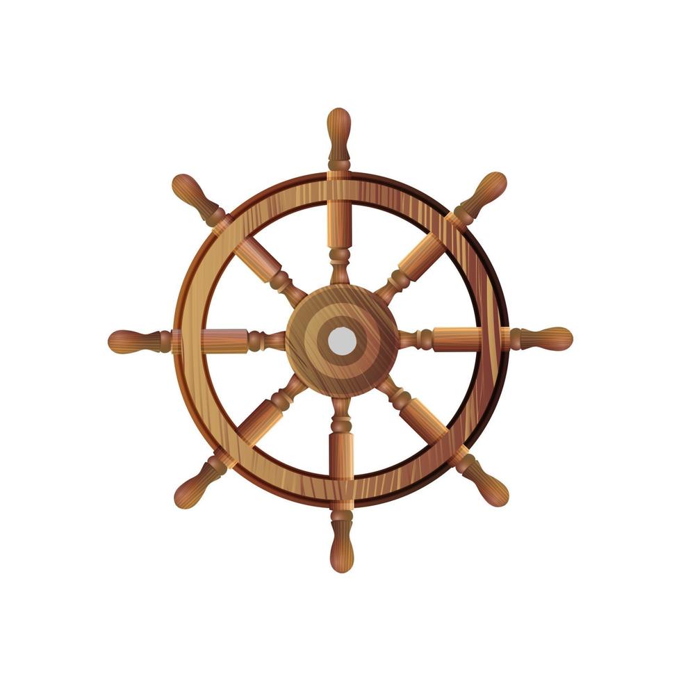 The steering wheel of the ship isolated on a white background for your creativity vector