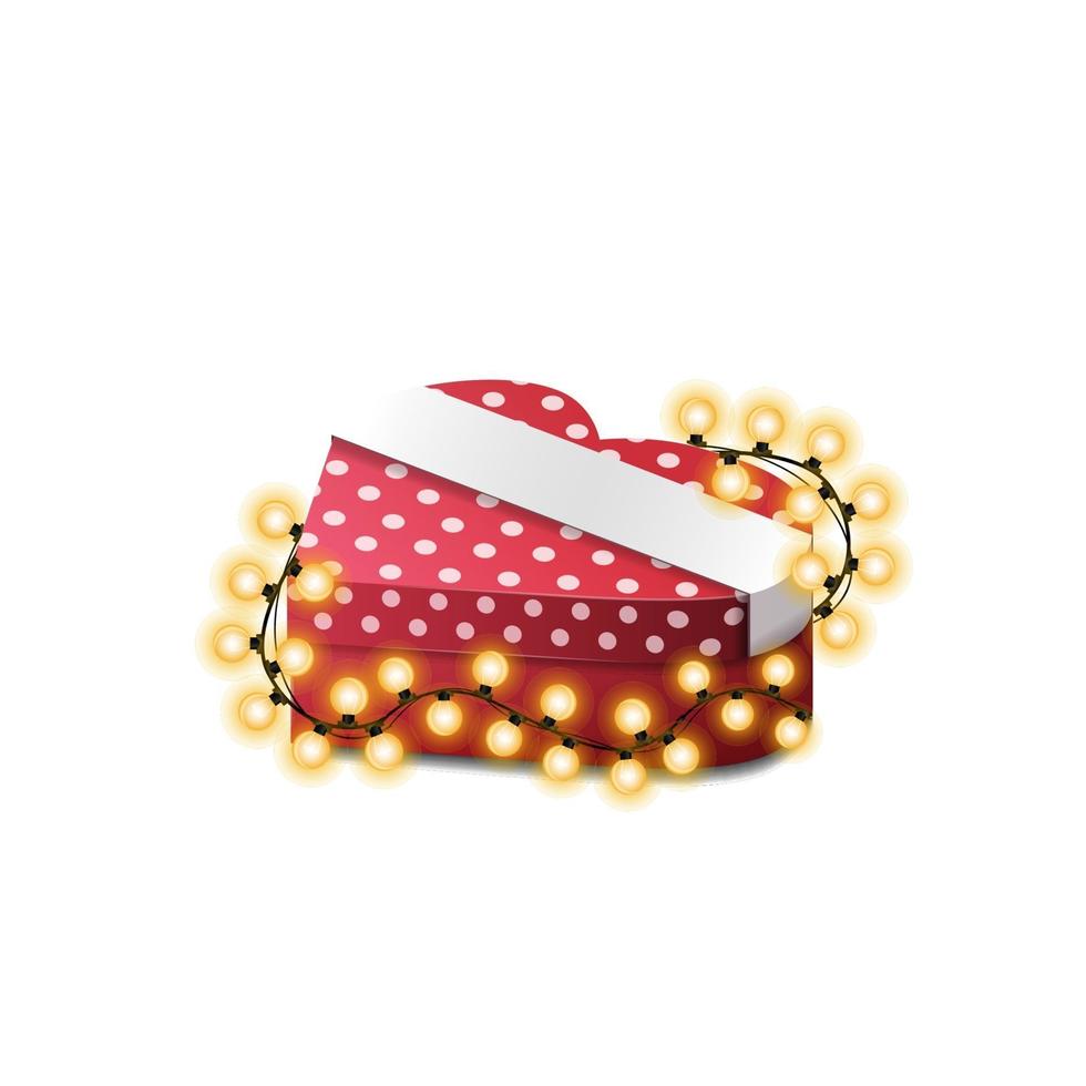 Holiday heart shaped box isolated on white background for your creativity vector