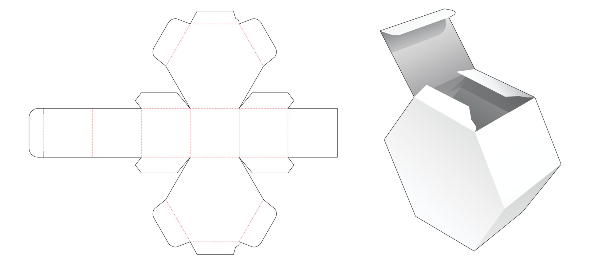 Hexagonal gift box die cut template 2031937 Vector Art at Vecteezy Hexagonal gift box die cut template 2031937 Vector Art at Vecteezy