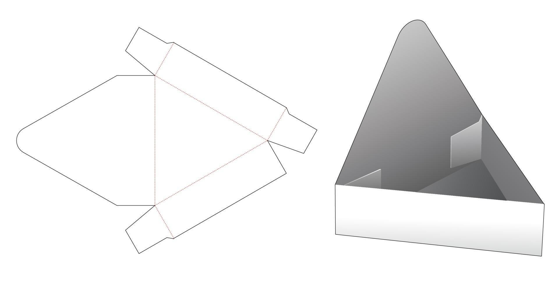 Plantilla troquelada de exhibición de producto en forma triangular vector