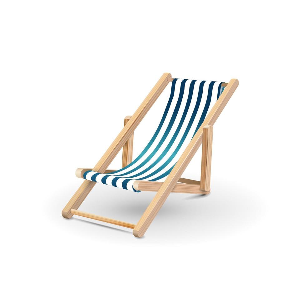 silla de playa aislada sobre fondo blanco para su creatividad vector