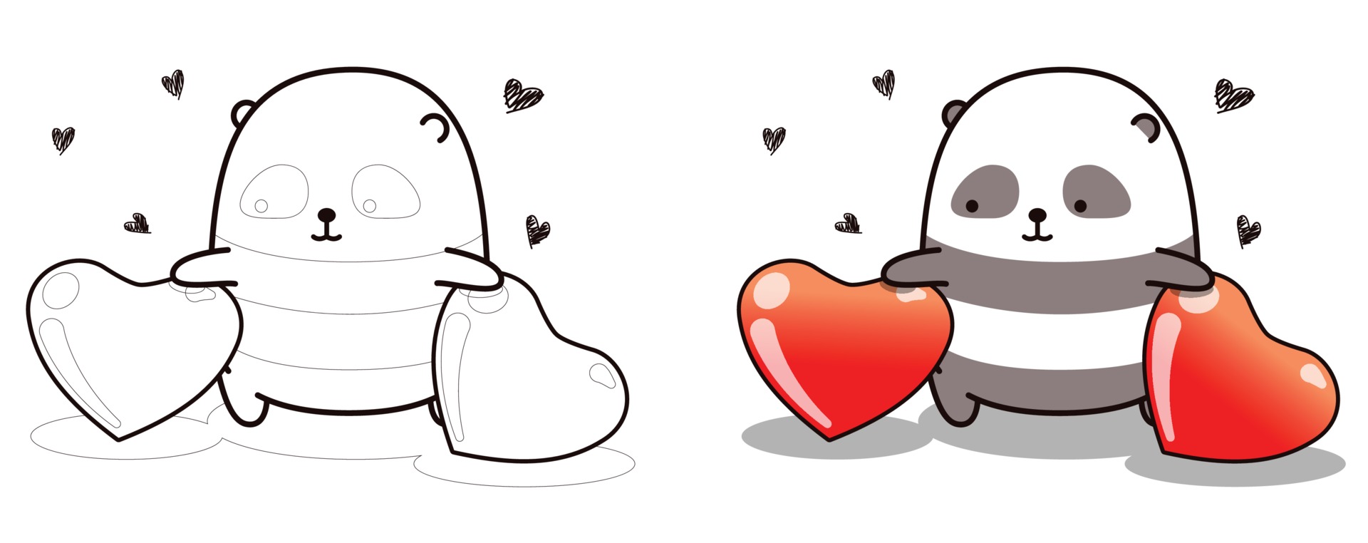 Featured image of post The Best 20 Dibujos De Pandas Con Corazones