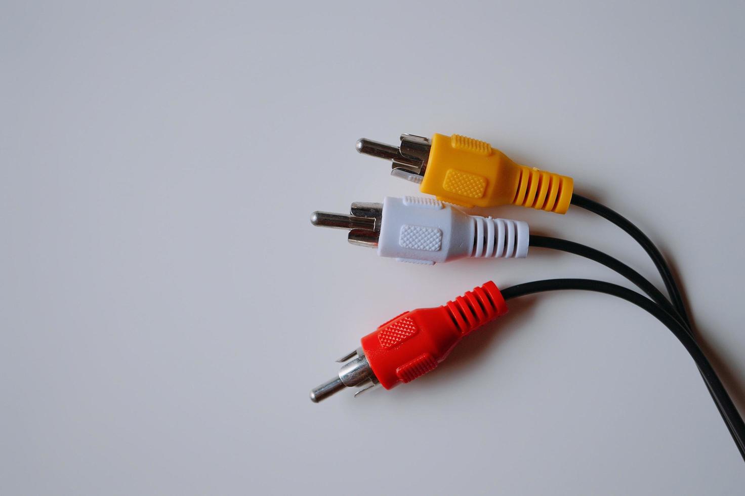 A cable plug connection on a white background photo