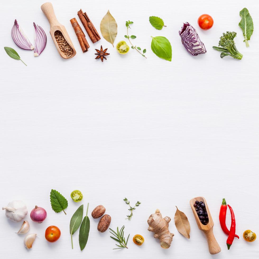 fronteras de ingredientes frescos foto