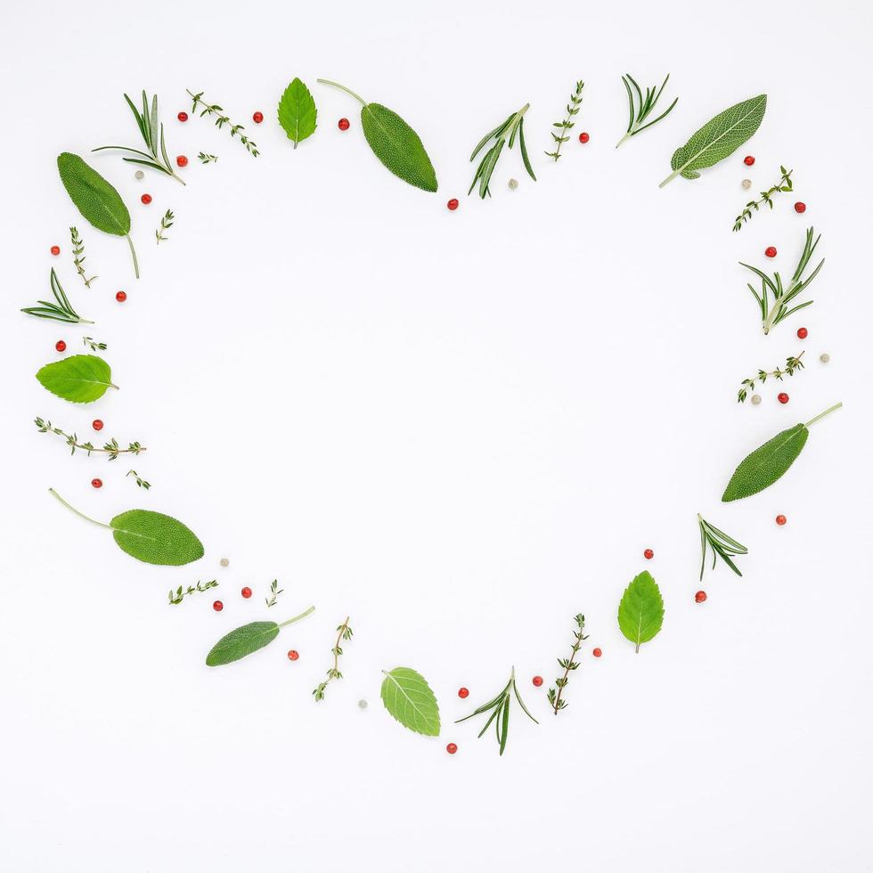 Herbs in a heart shape photo