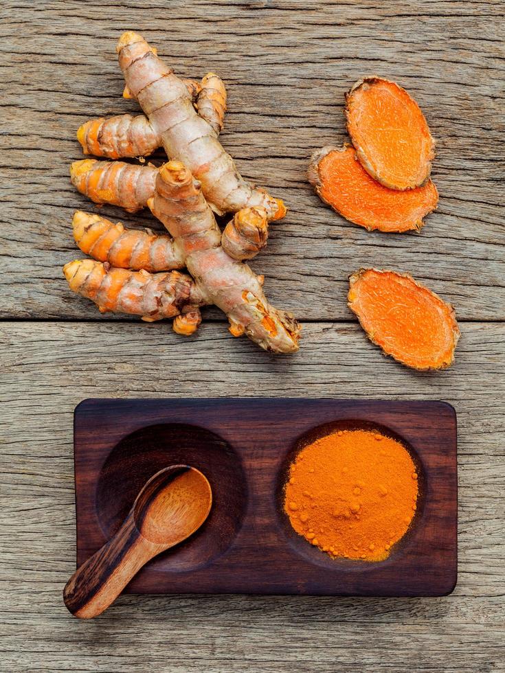 Top view of turmeric photo