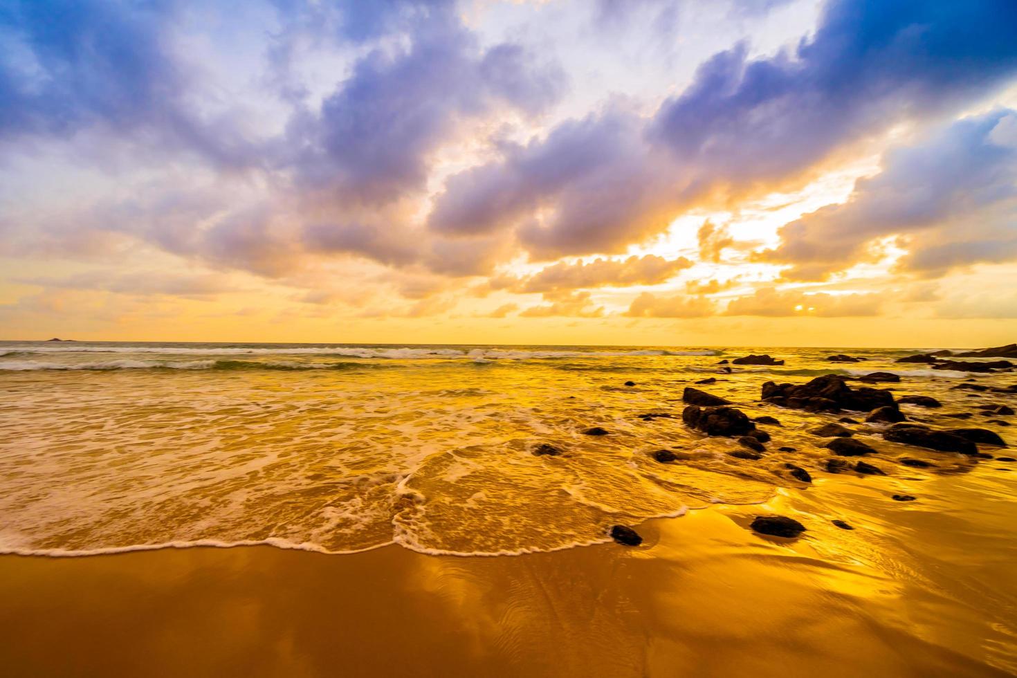 Sunset over the beach photo