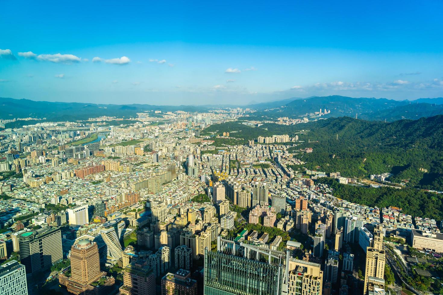 Aerial view of Taipei city, Taiwan photo